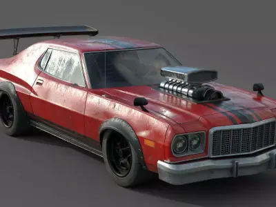 Hot Rod Vehicle Low-poly 3D model