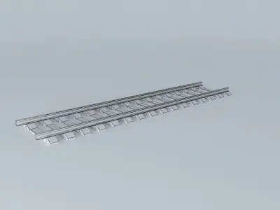 Eco Rail Track Straight Concrete Sleepers Free 3D model