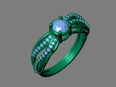 Rings for Women Womens Rings Stone Ring Ready STL 3DM Models  3D print model 20