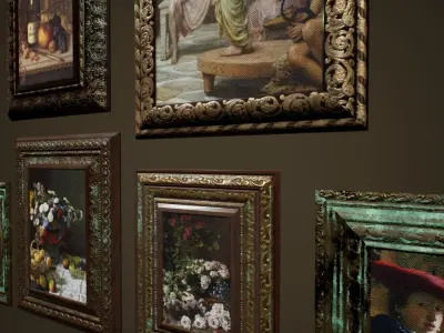 Antique Frames - PBR Game Ready Low-poly 3D model