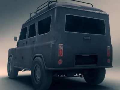 SUV 2 old land rover Low-poly 3D model