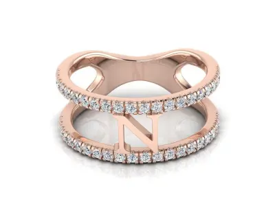 Jewelry Alphabet Ring N 3D print model