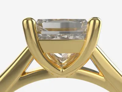 Gold Diamond Ring Jewelry 04 3D model