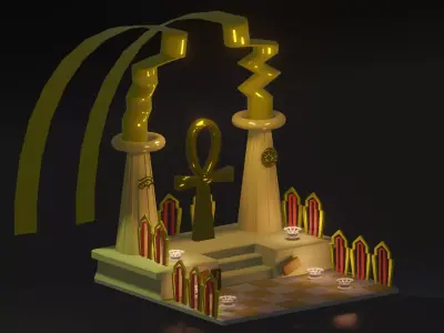 Egyptian Palaca Low Poly Free 3D model