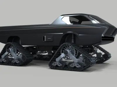 Dodge Deora with Mattracks Suspension tracks 3D model