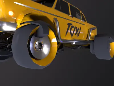 CyberPunk Car Low-poly 3D model sci fi pbr Low-poly 3D model