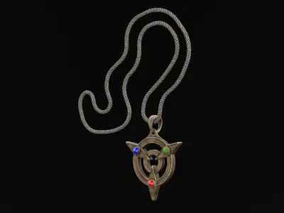 Triangular Amulet Low-poly 3D model