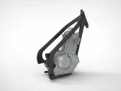 Motorcycle engine 3D model