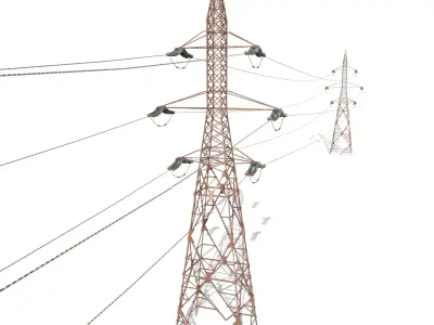 Electricity Pole 31 Weathered 3D model