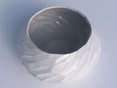 Bowl squeezed twisted with fine organic cells 3D print model