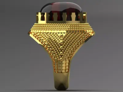 Classic design man ring with red stone model mr0236 3D print model