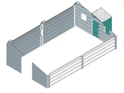 Temporary 8 sleeper ICU tents for COVID19 patients 3D model