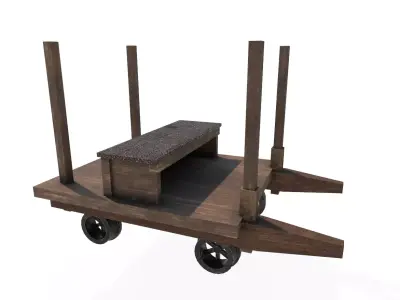 Trolley Asia Low-poly 3D model