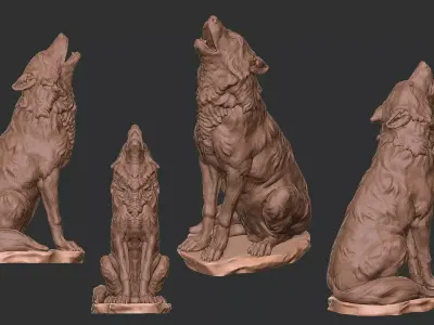 wolf heulend  3D model