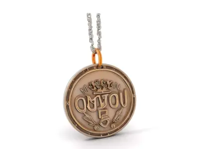 Orion Mission Medal model pack with detailed chain Low-poly 3D model