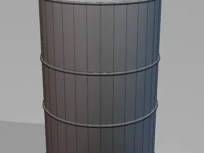 Old Metal Barrel Low-poly 3D model