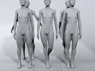 luxury female fashion mannequin bundle Low-poly 3D model