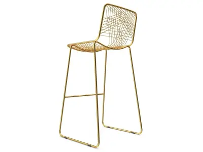 Golden Chair v3 Low-poly 3D model
