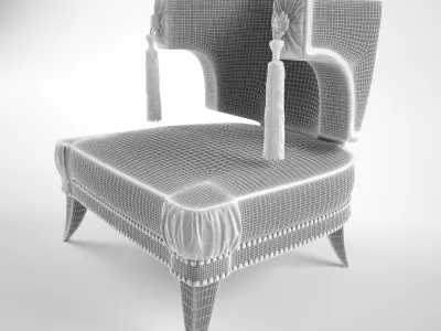 Taylor Llorente STYLISED NEOCLASSICAL HIGH BACK ARMCHAIR 3D model