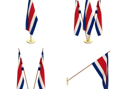 Costa Rica Flag Pack 3D model