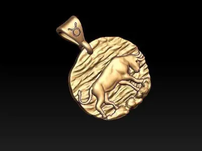 Horoscope Taurus pendant 3D print model