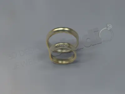 Wedding luxury unique bands rings 3d model 3D print model