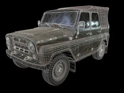 UAZ 469 Low-poly 3D model