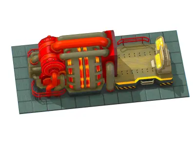 isometrical Installation Power Plant Generator 3 Low-poly 3D model