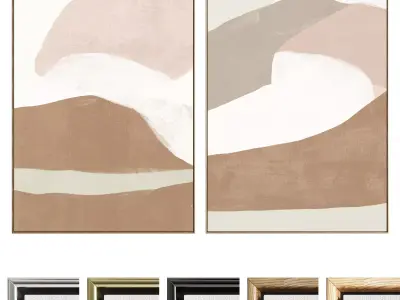 Plaster Two Photo Frame 529 Low-poly 3D model