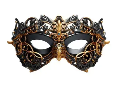 Baroque Royal Filigree Masquerade Mask 3D print model