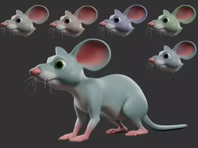 Mouse Stylize II Cartoon Low-poly 3D model