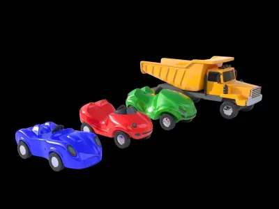 Cartoon cars 3D model