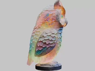 Decorative Owl 3D Model Low-poly 3D model