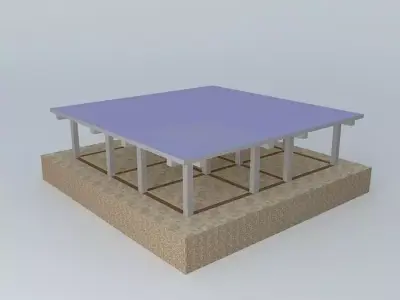 pilla square table with top 3D model