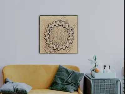 Grass wreath design for CNC 3D print model