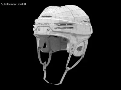 Hockey Helmet Bauer Re-Akt 100 Blue Low-poly 3D model
