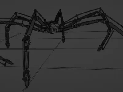 High Poly Mech Spider 3D model