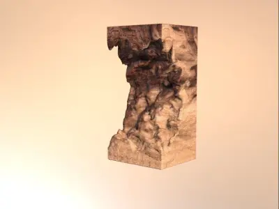 Modern artistic curved wood and resin Wall panel Module 3D model