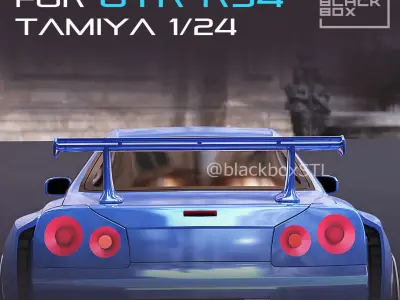 GTR R34 Tall and Mid Rear wing 1-24th 3D print model