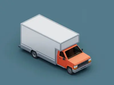 Stylized Moving truck  Low-poly 3D model