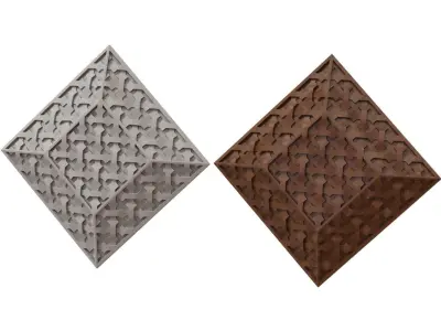 Arabesque moucharabieh chamfered panel motif 3D print model