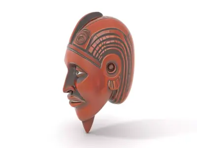 Elegant Tribal Mask model pack Low-poly 3D model