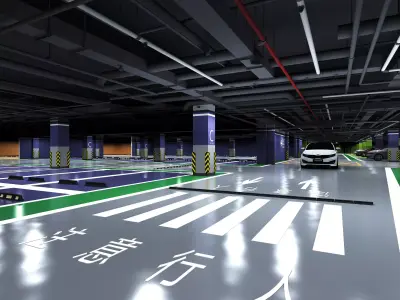 Parking Low-poly 3D model buy