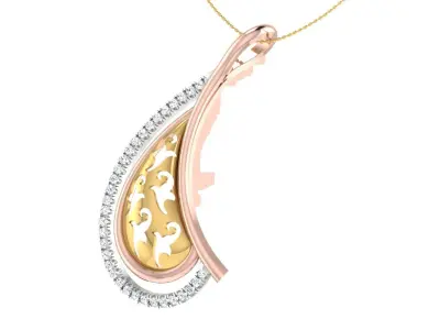 Solitaire Women Pendant 3dm STL OBJ FBX Renders Details 3D print model 23