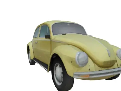 Ultimate Low Poly Bettle Car 3D Model Low-poly 3D model