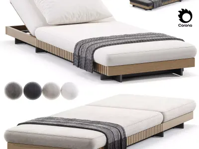  Caicos Teak Chaise 3D model