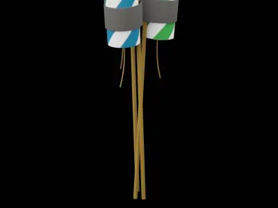 Christmas Firework Low-poly 3D model