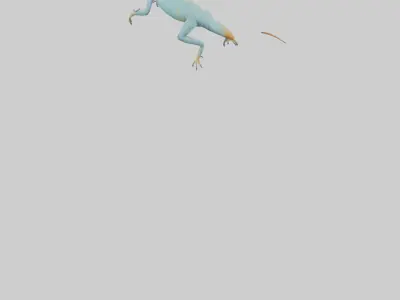 Collared Lizard running model Low-poly 3D model