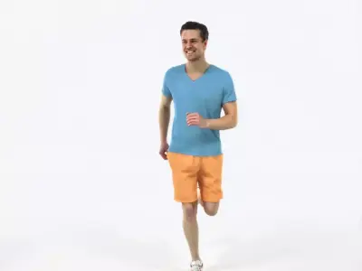 Virtue 02K Running Jogging Football Sports Man Low-poly 3D model