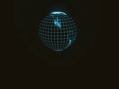 Earth globe hologram Free low-poly 3D model